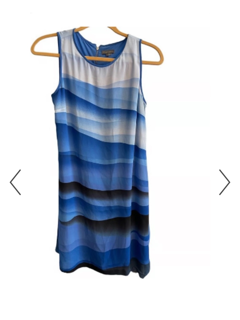Vince Camuto Blue Gradient Scoop Neck Shift Dress